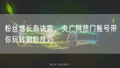 粉丝增长有诀窍，央广网热门账号带你玩转刷粉技巧