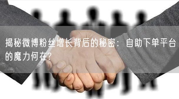 揭秘微博粉丝增长背后的秘密：自助下单平台的魔力何在?