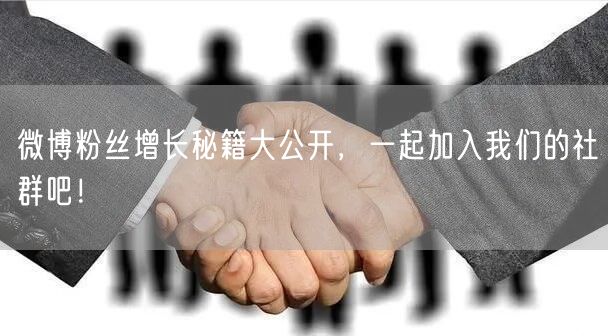 微博粉丝增长秘籍大公开，一起加入我们的社群吧！