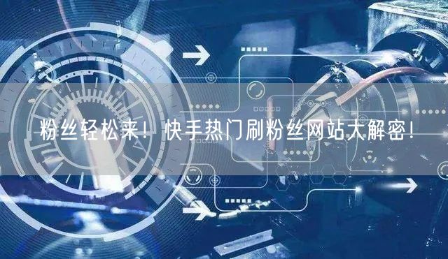 粉丝轻松来！快手热门刷粉丝网站大解密！