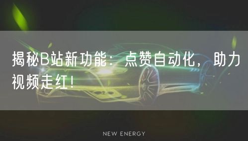揭秘B站新功能：点赞自动化，助力视频走红！