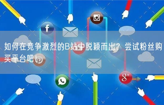 如何在竞争激烈的B站中脱颖而出？尝试粉丝购买平台吧！
