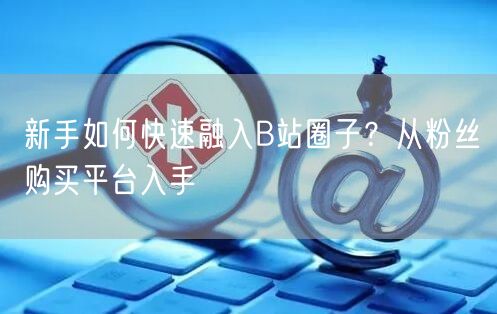 新手如何快速融入B站圈子？从粉丝购买平台入手